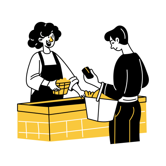 Checkout Counter, Billing, Payment, Takeout, Takeaway, illustration