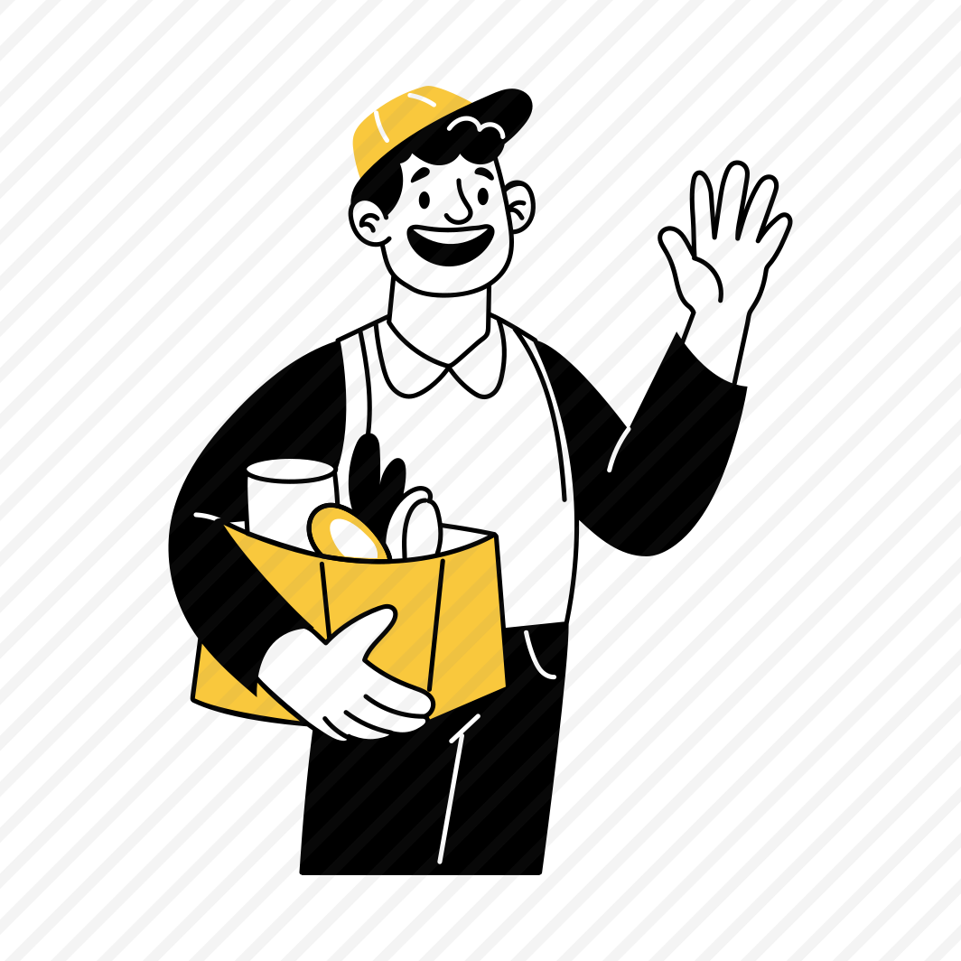 Delivery Boy, Deliveryman, Waving, Order, Shipping preview