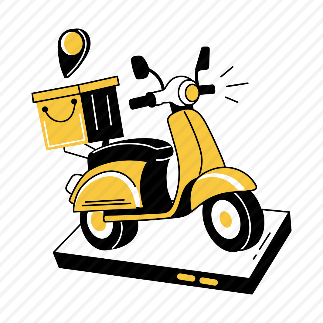 Delivery Location, Tracking, Scooter, Food Delivery, Order preview