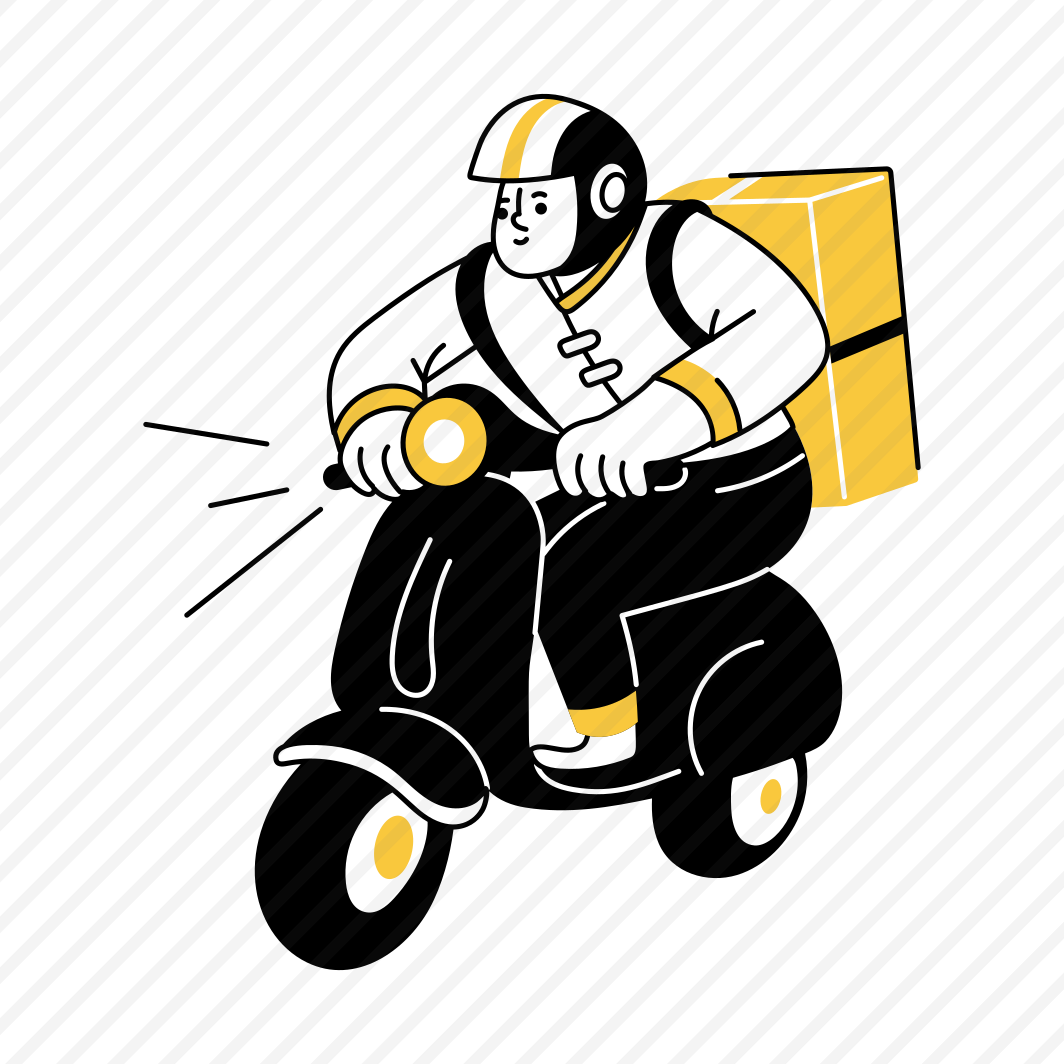 Delivery Rider, Deliveryman, Scooter, Bike, Food Delivery preview