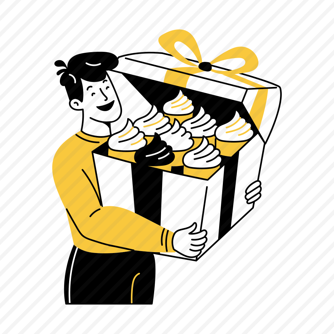 Dessert Delivery, Cupcakes, Sweet, Confectionery, Deliveryman preview