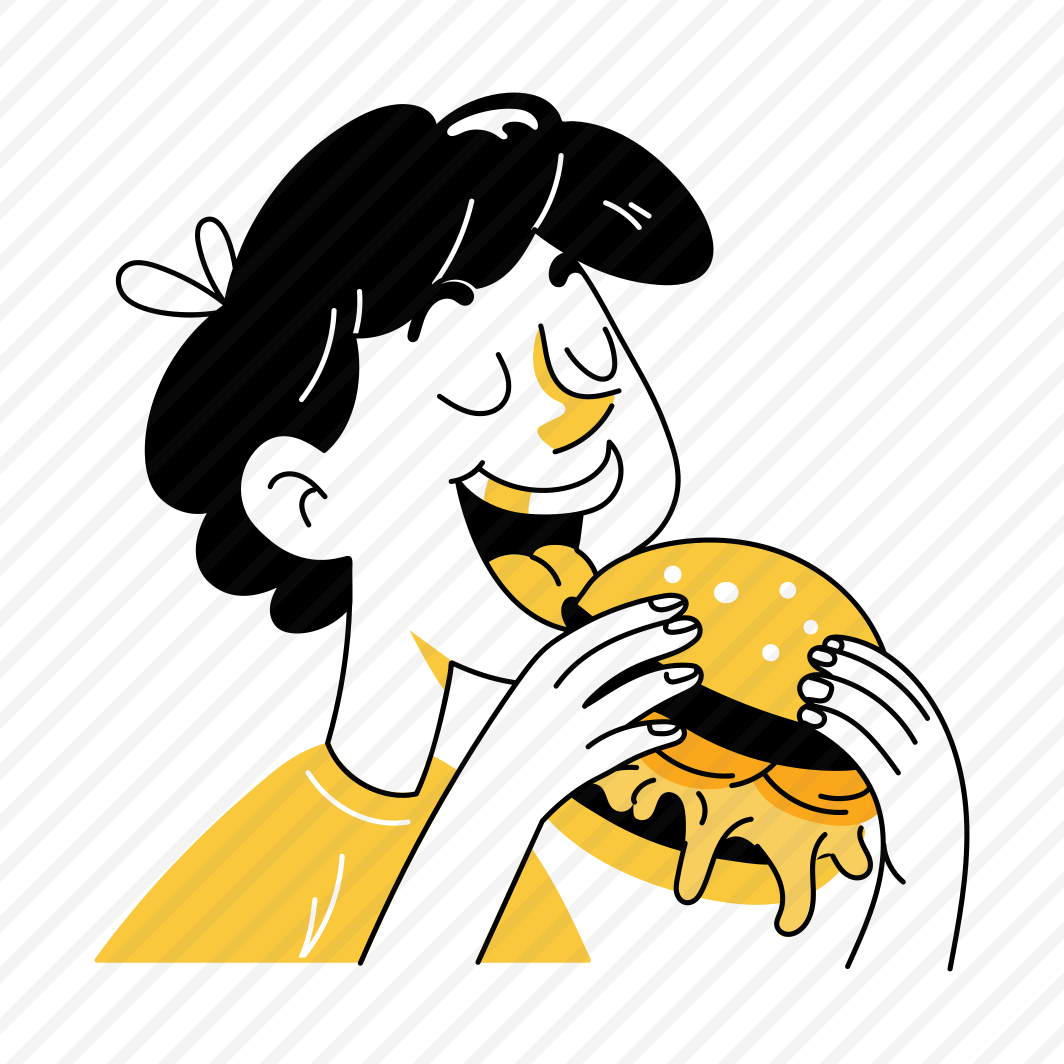 Eating Burger, Biting, Fast Food, Munching, Meal, preview