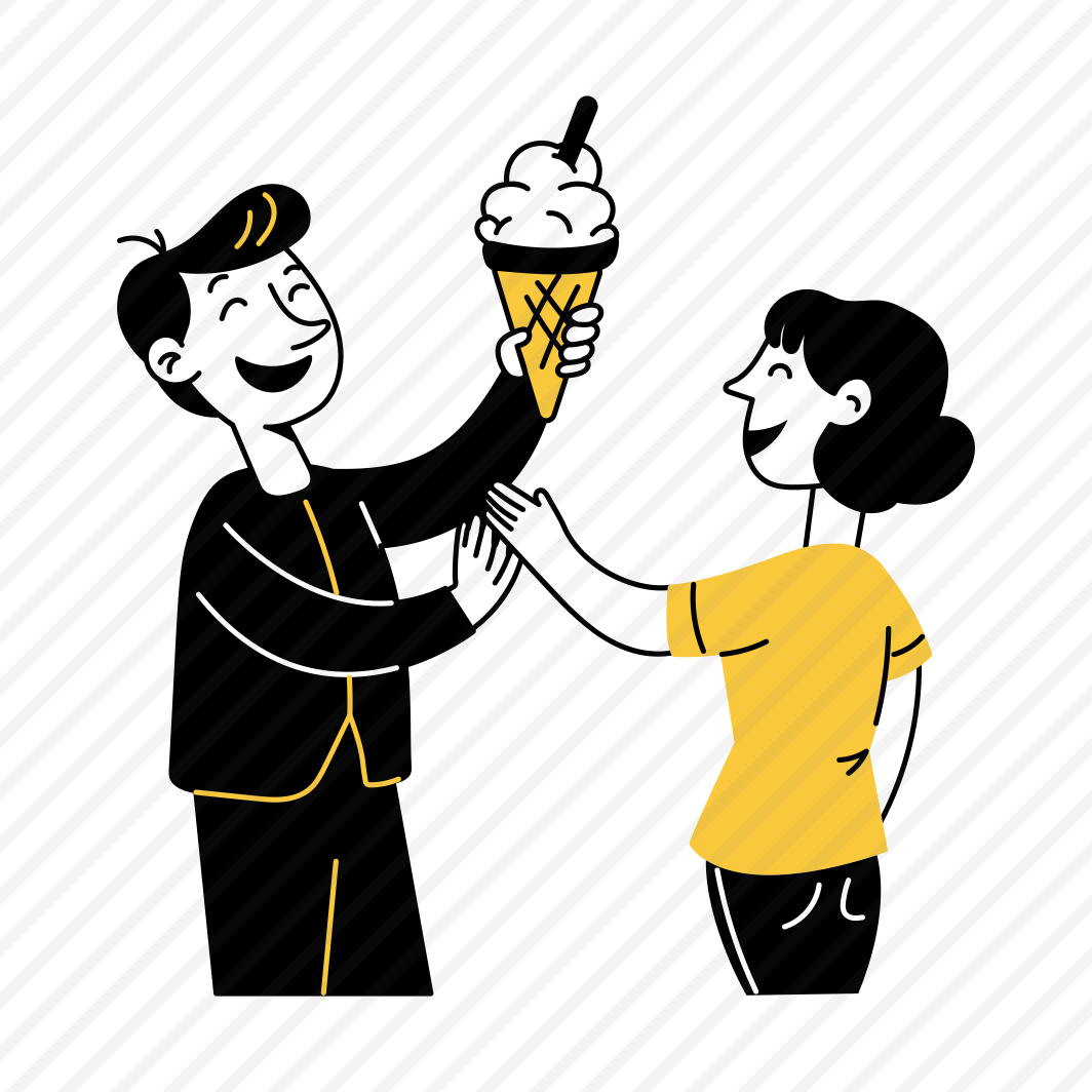 Eating Dessert, Enjoying, Ice Cream, Sweet, Happiness preview