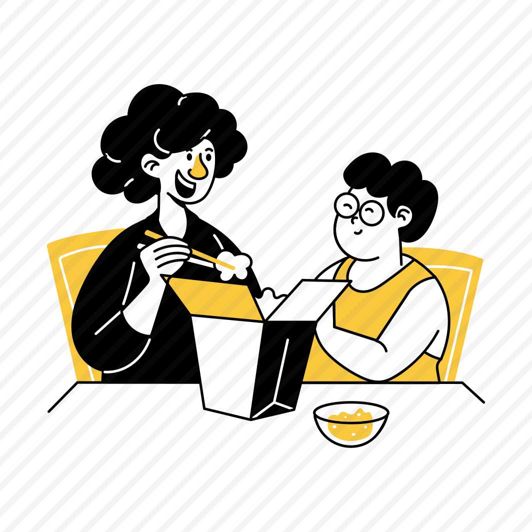 Eating Food, Enjoying, Meal, Takeout, Munching preview