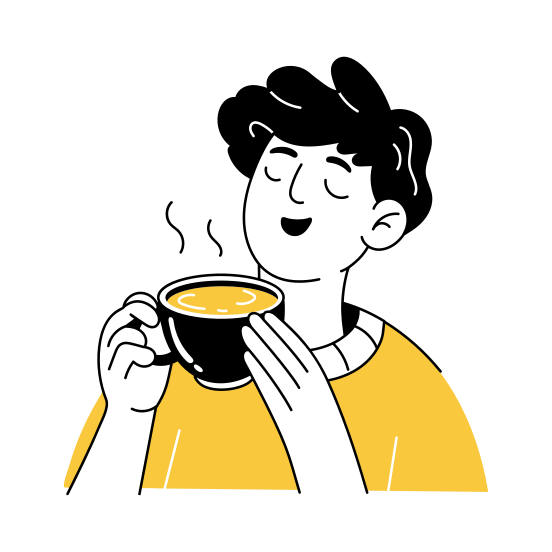 Enjoying Tea, Sipping, Drinking, Beverage, Pleasure illustration