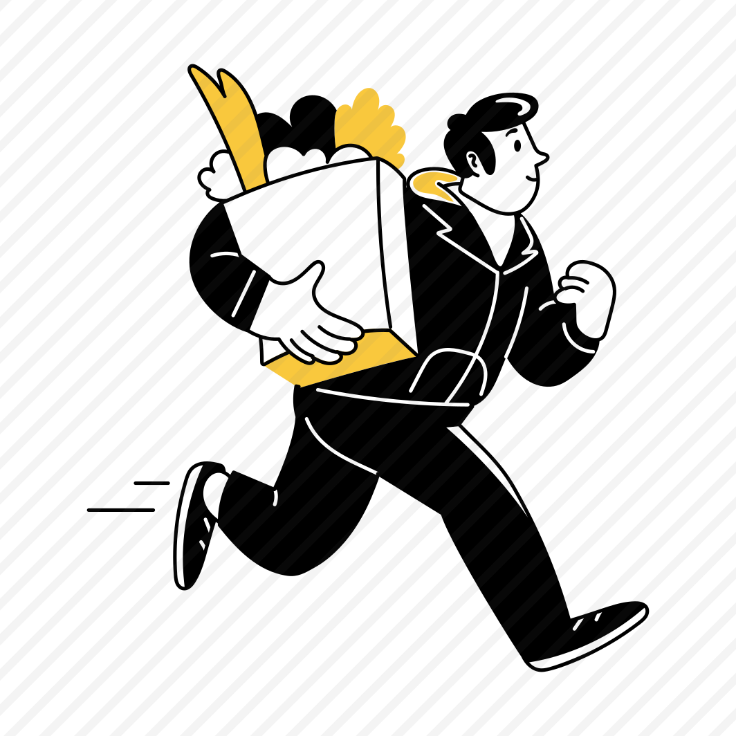 Fast Delivery, Running, Groceries, Order, Deliveryman preview