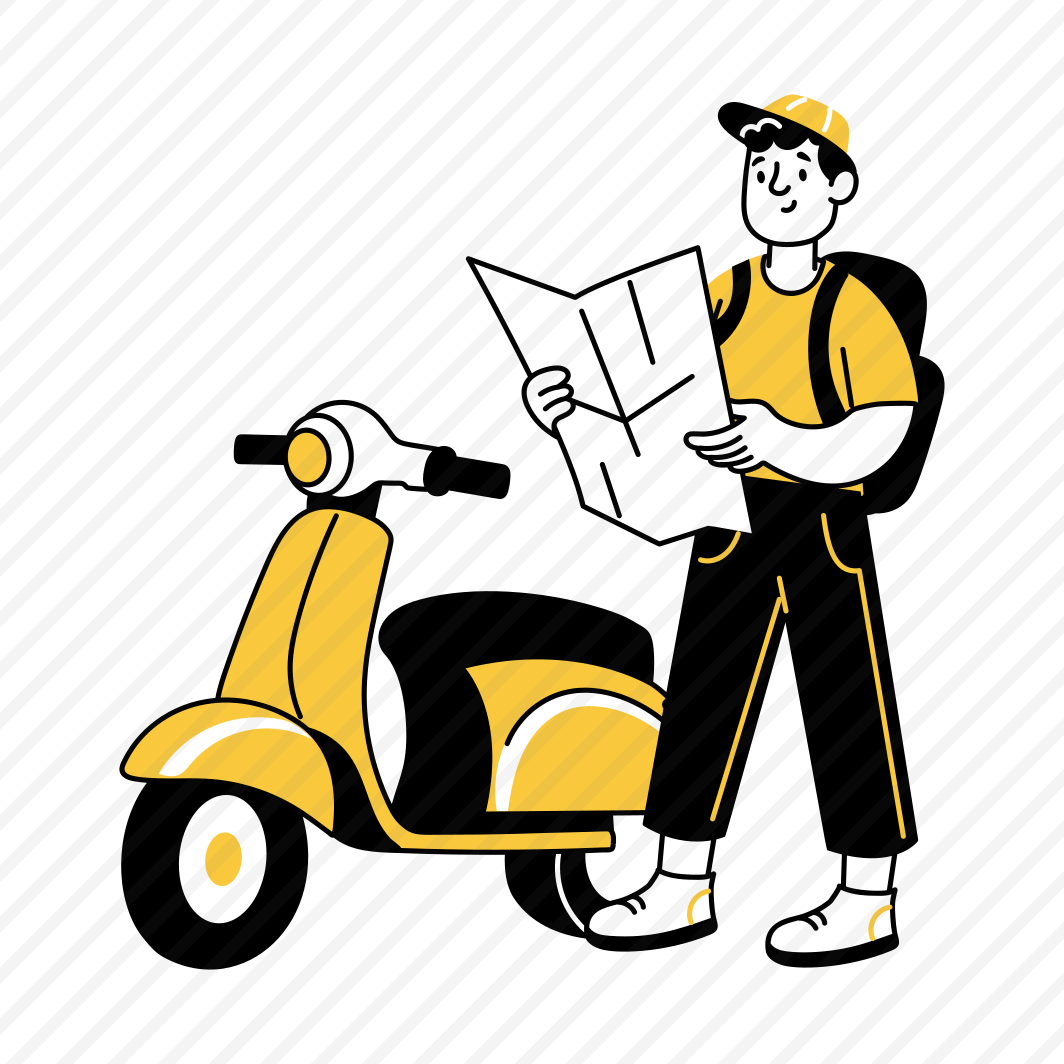 Finding Location, Rider, Deliveryman, Scooter, Food Delivery preview