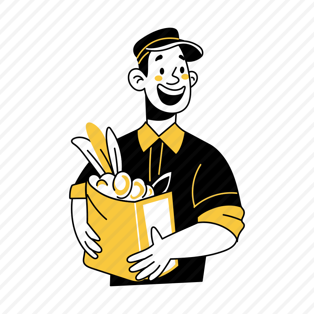Happy Delivery, Groceries, Shipping, Order, Deliveryman preview