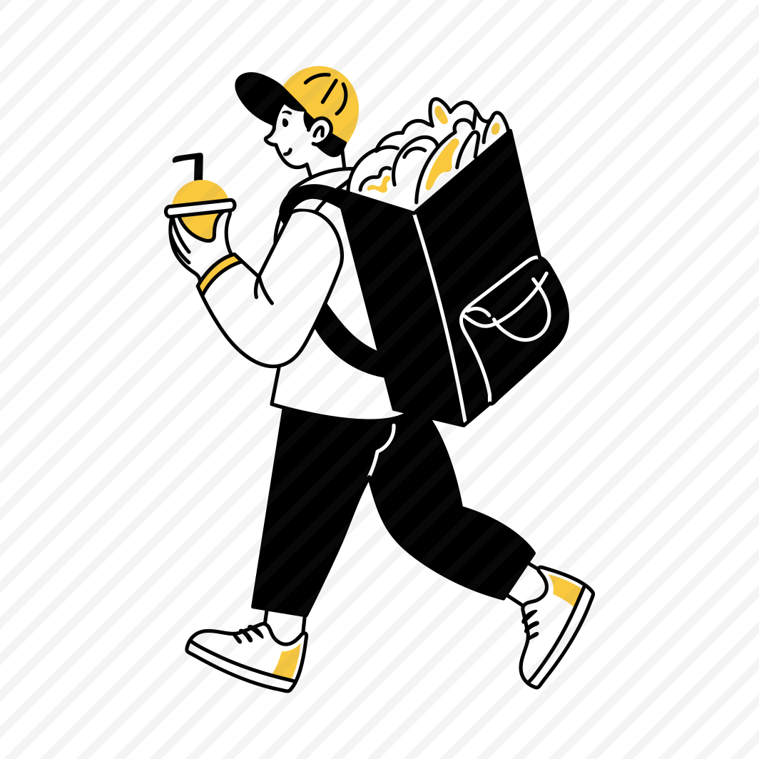 Meal Delivery, Deliveryman, Takeout, Shipping, Order preview