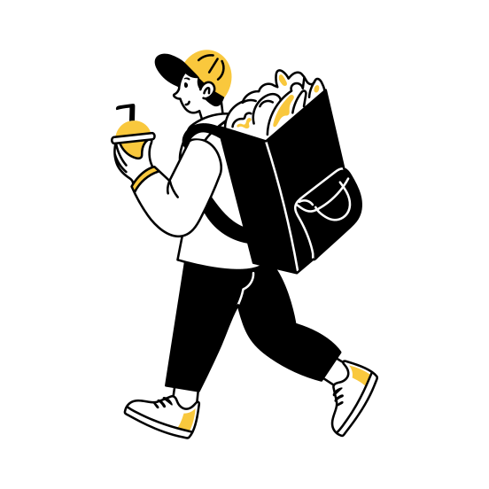 Meal Delivery, Deliveryman, Takeout, Shipping, Order illustration