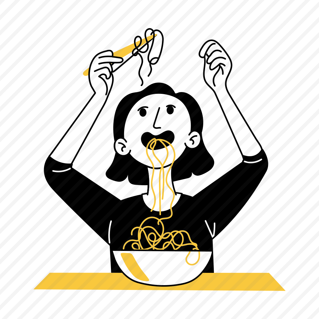 Messy Eater, Slurping, Enjoying, Noodles, Meal preview