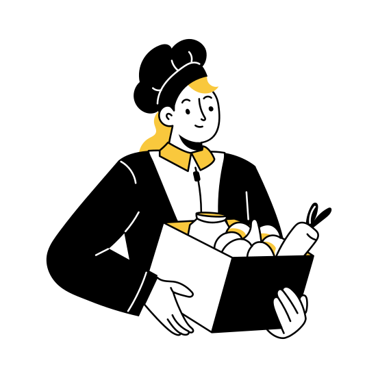 Order Delivery, Takeout, Takeaway, Meal, Chef illustration