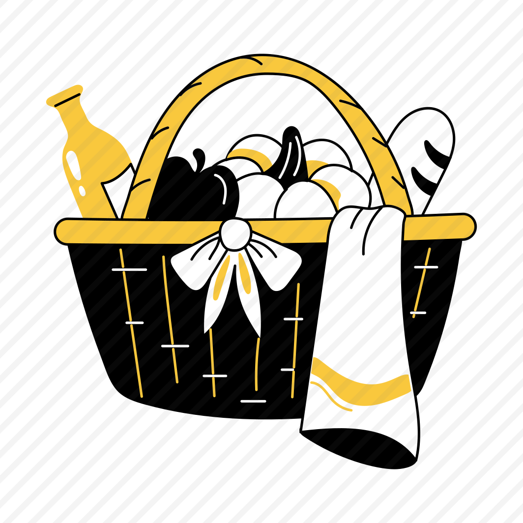 Picnic Basket, Hamper, Food, Edibles, Eatables preview