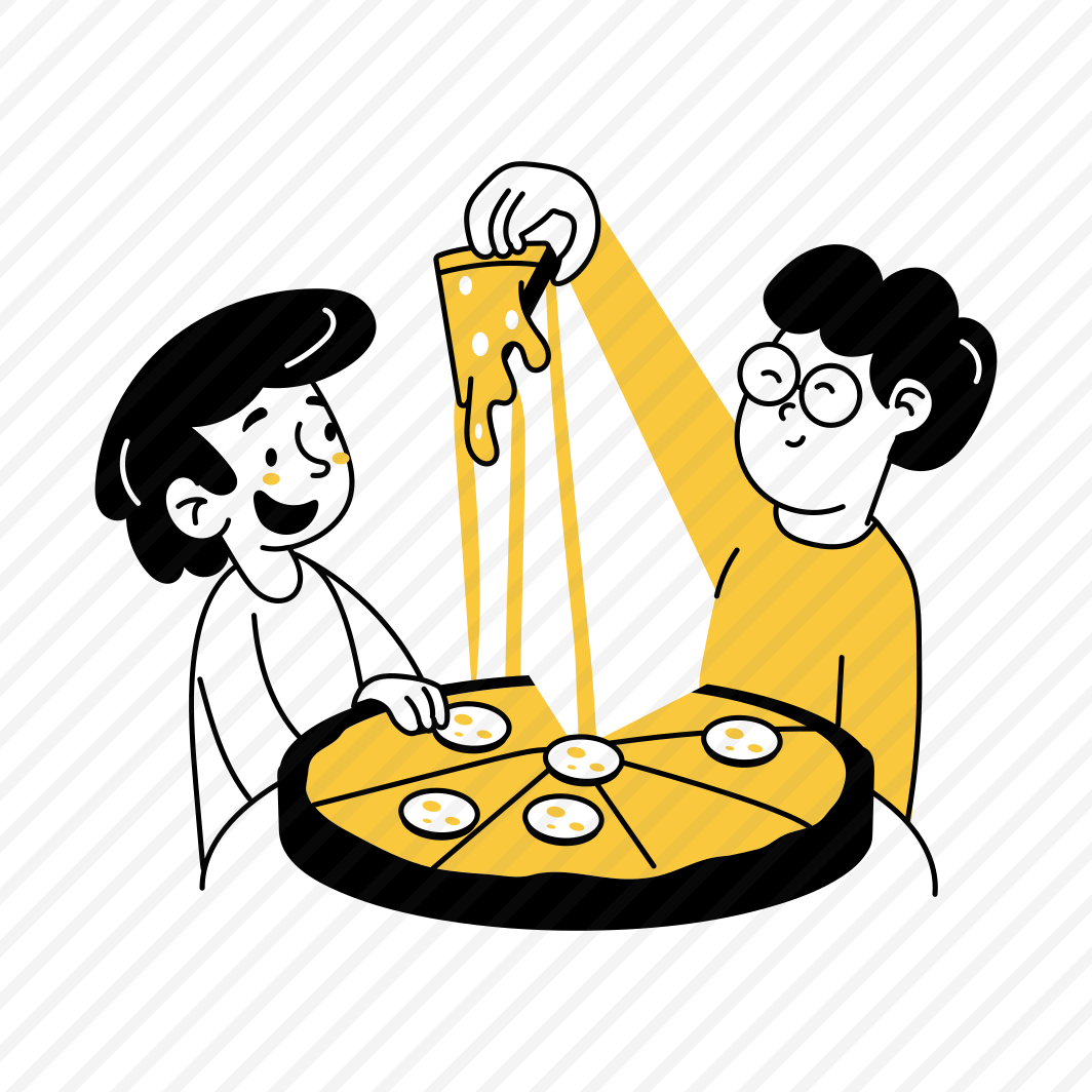 Pizza Lover, Eating, Enjoying, Cheesy, Meal preview