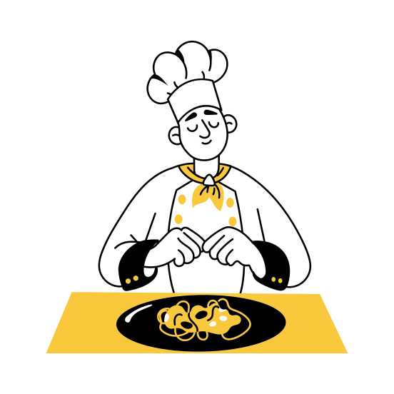 Plating, Serving, Chef, Cook, Gastronomy illustration