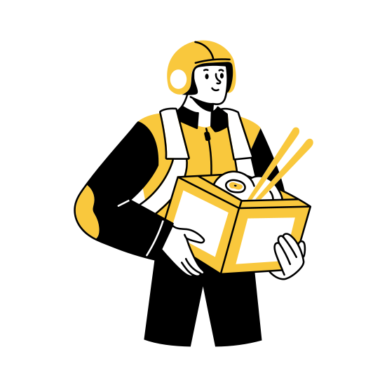 Rider, Deliveryman, Order, Takeout, Food Delivery illustration