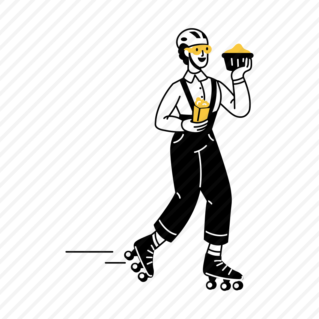 Skating Delivery, Deliveryman, Order, Takeout, Food Delivery preview