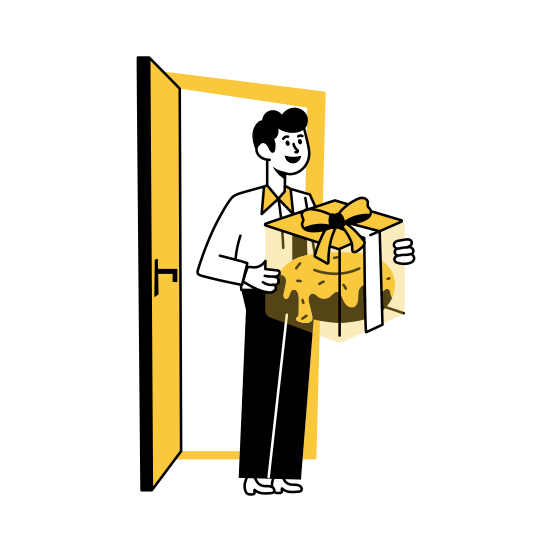 Surprise Delivery, Dessert, Doughnut, Takeout, Order illustration