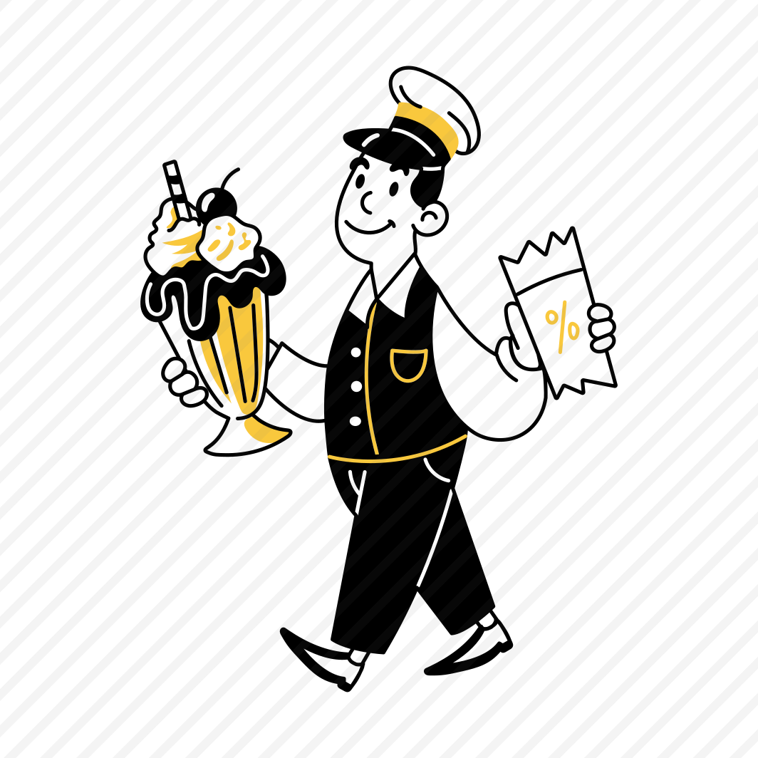 Sweet Delivery, Ice Cream, Dessert, Discount, Deliveryman preview