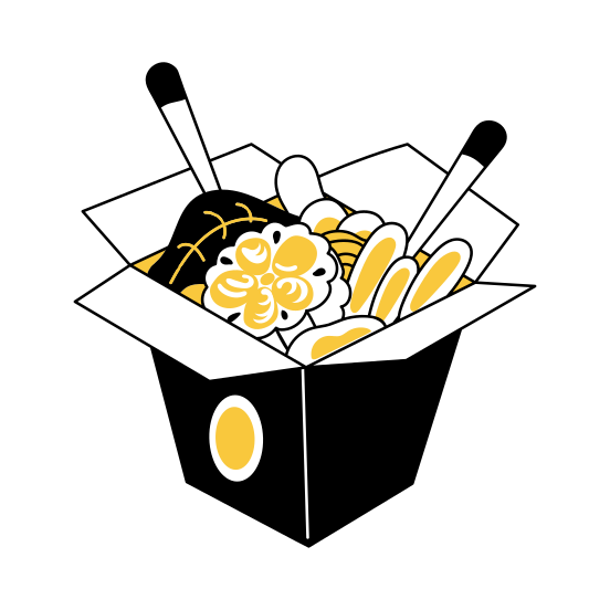 Takeaway Food, Takeout, Chinese, Food, Meal illustration