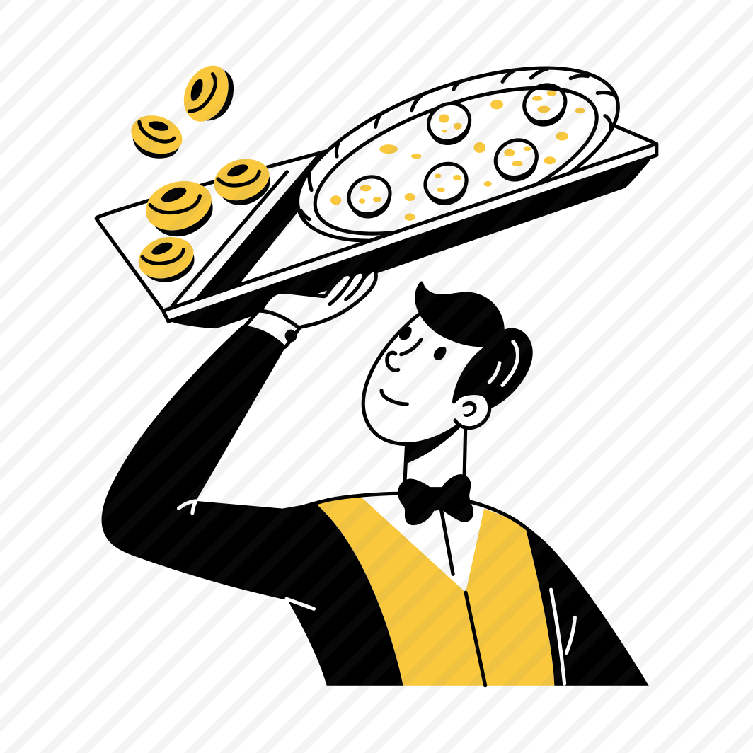 Waiter, Holding Tray, Serving, Food, Attendant preview