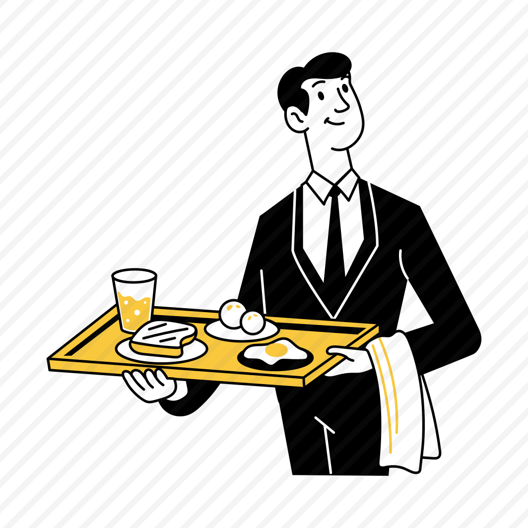 Waiter, Serving, Breakfast, Brunch, Attendant preview