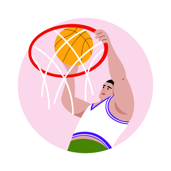 Basketball Hoop, Sportsman, Sportsperson, Athlete, Player, illustration