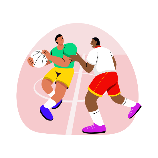 Basketball Match, Sport, Game, Sportsmen, Players illustration