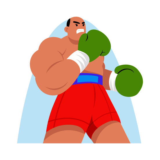 Boxing Fighter, Sportsman, Sportsperson, Athlete, Player, illustration