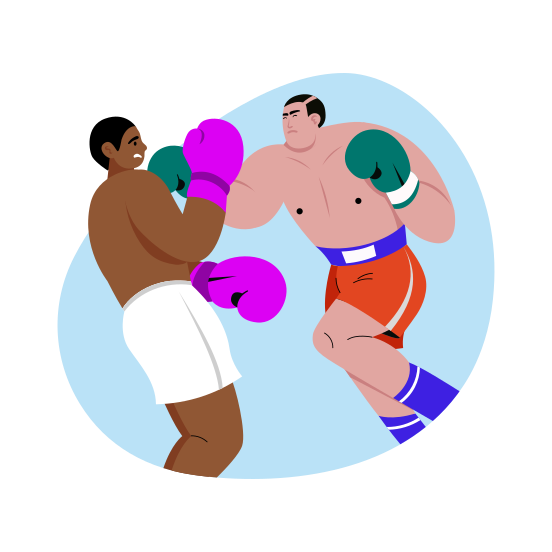 Boxing, Fighting, Sportsmen, Sportspersons, Athletes, illustration