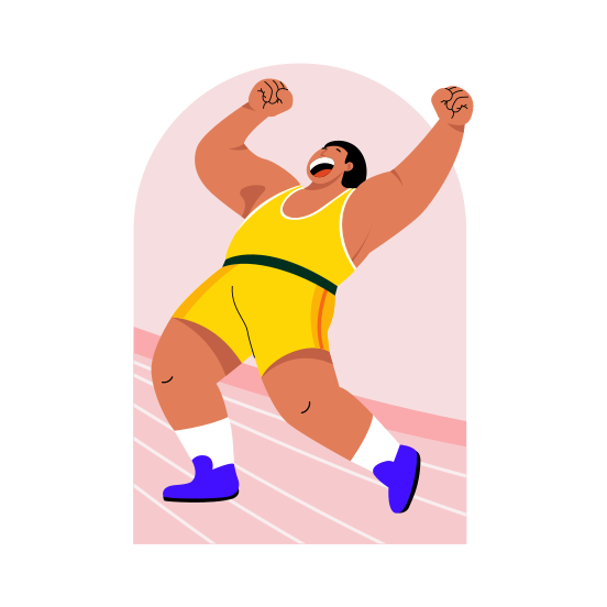 Happy Player, Winning, Excitement, Sportsman, Sportsperson, illustration