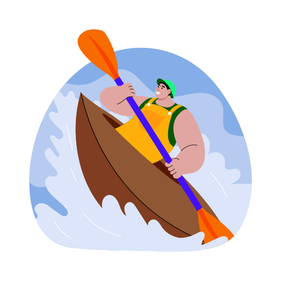 Kayaking, Rowing, Boating, Sportsman, Sportsperson, illustration