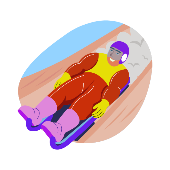 Luge Racer, Sledding, Sport, Game, Sportsman, illustration