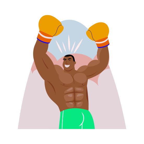 Male Boxer, Fighter, Sportsman, Sportsperson, Athlete, illustration