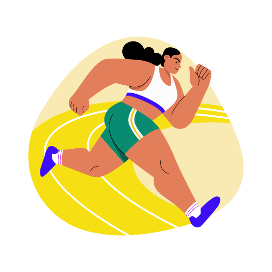 Marathon, Running, Racing, Female Athlete, Player, illustration