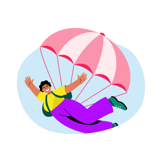 Parachuting, Skydiving, Sport, Game, Athlete, illustration