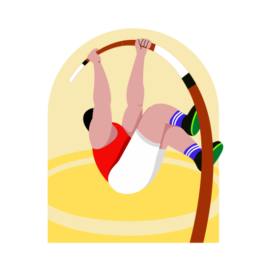 Pole Vaulting, Jumping, Sport, Game, Athlete, illustration