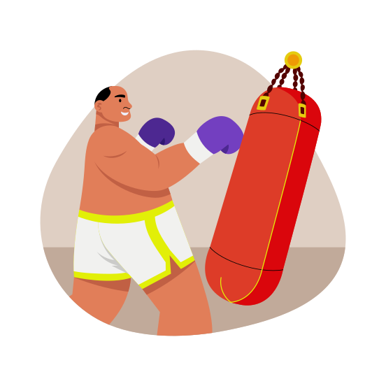 Punching Bag, Boxing, Fighter, Sportsman, Sportsperson, illustration