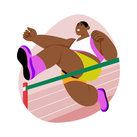 Race Hurdle, Jumping, Running, Athlete, Player, illustration