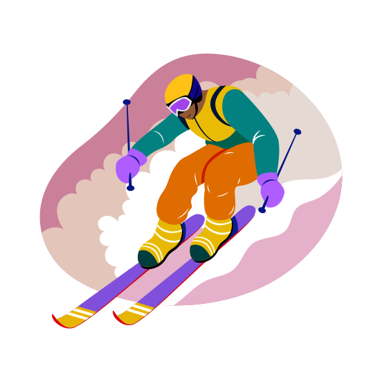 Skier, Ice Skating, Sport, Game, Sportsman, illustration