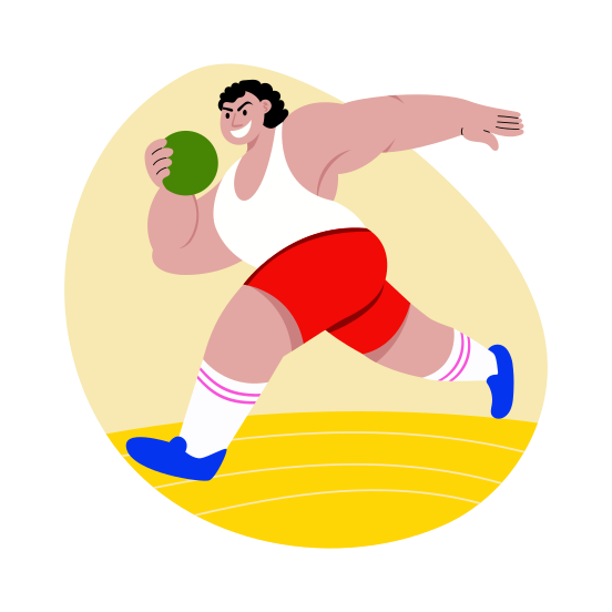 Sportsperson, Discus Throw, Athlete, Player, Sport illustration