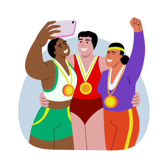 Team Selfie, Photography, Capturing, Taking Picture, Winners, illustration