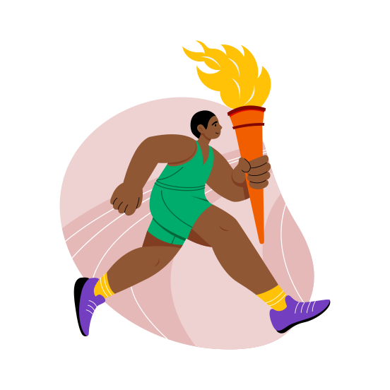 Torch Bearer, Racing, Running, Sport, Game illustration