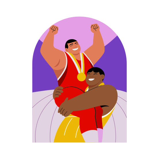 Victory, Winner, Team, Happy, Celebrating, illustration