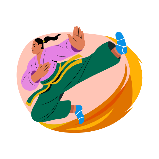 Washu, Martial Art, Fighter, Athlete, Player illustration