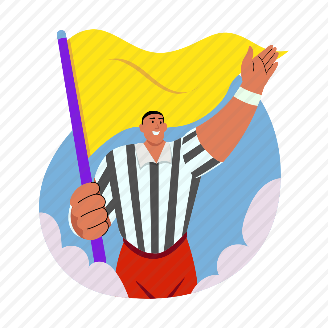 Waving Flag, Referee, Umpire, Arbiter, Sportsperson, preview