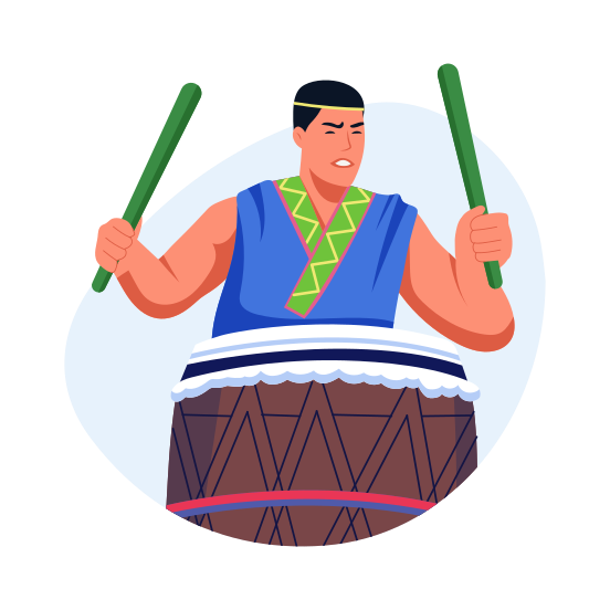 Beating Drum, Drummer, Tradition, Celebration, Festival illustration