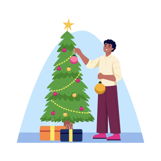 Christmas Decor, Xmas, Celebration, Festival, Christmas Tree illustration