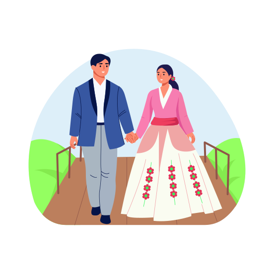 Couple, Spouses, Wedding, Marriage, Traditional illustration