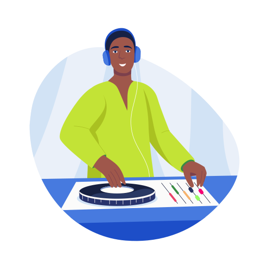 Dj Night, Music Mixer, Party, Festival, Celebration, illustration